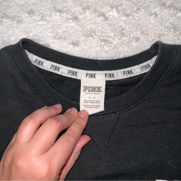 Victoria’s Secret PINK lightweight black sweatshirt - Picture 3 of 3